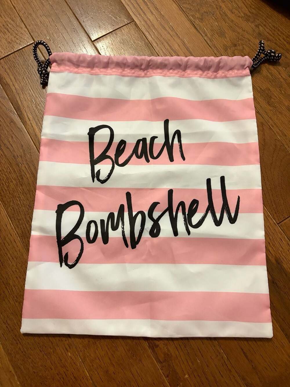 Victoria's Secret Beach Bombshell Striped Drawstring Cinch Backpack - Picture 1 of 2